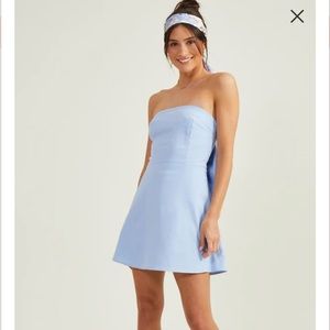 ALTAR’D STATE strapless blue bow dress